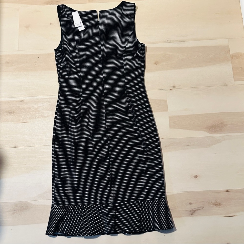 WHBM Women's Size 8 Body Perfecting Dot-Print Suiting Sheath Dress